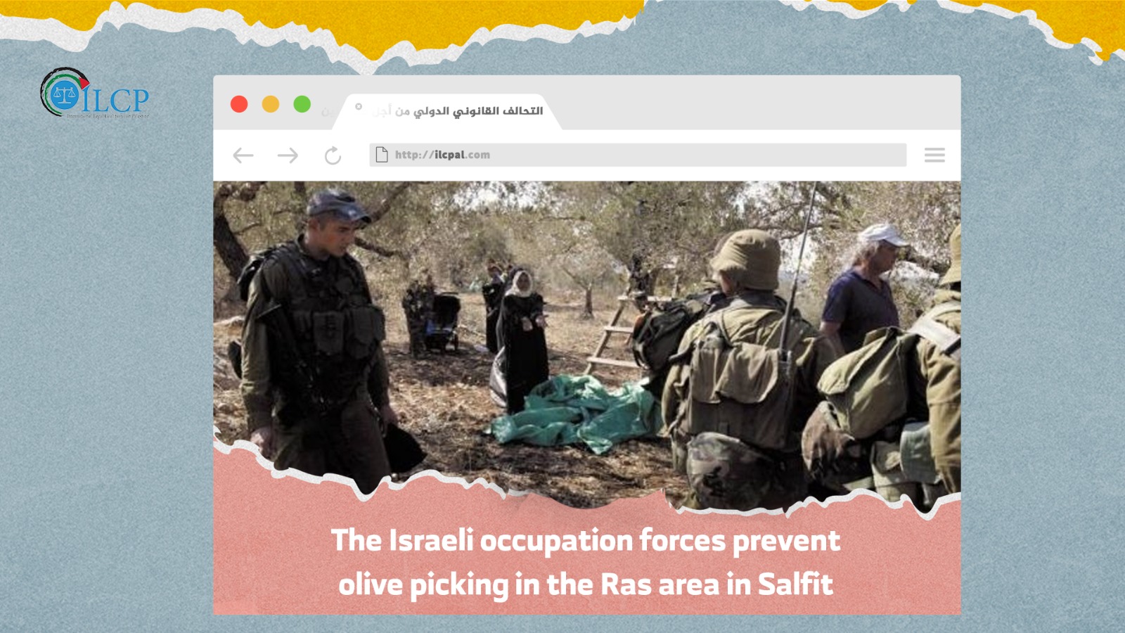 Israeli occupation forces prevent olive picking in the Ras area in Salfit