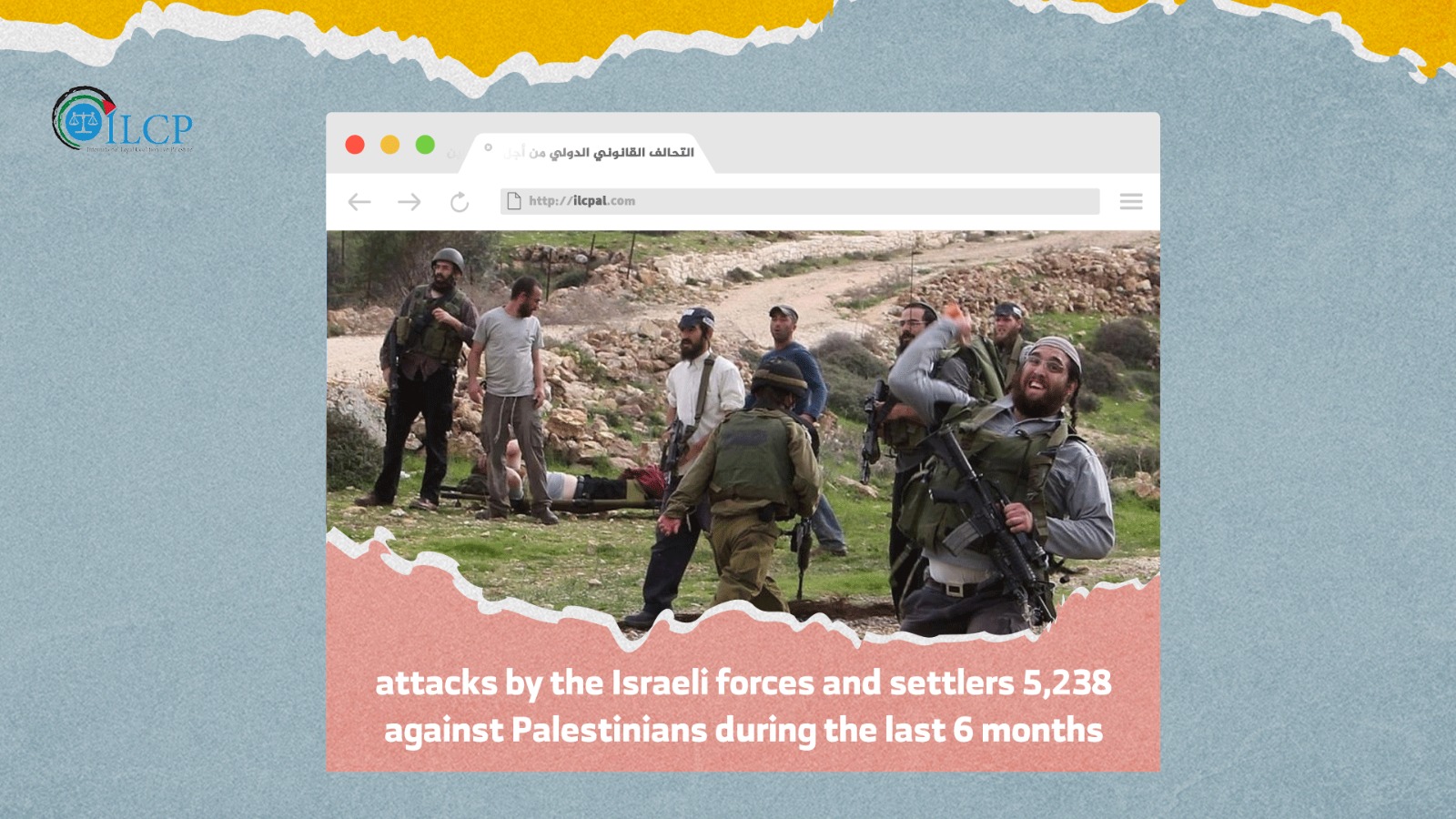 5,238 attacks by the Israeli forces and settlers against Palestinians during the last 6 months