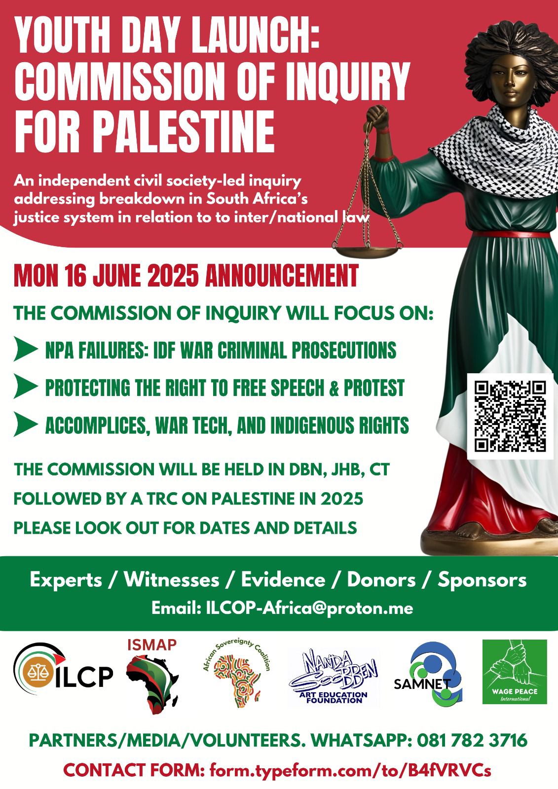 إطلاق "لجنة التحقيق من أجل فلسطين" في يوم الشباب 2025